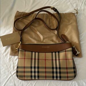 Burberry Tan and Brown Crossbody Bag with Timeless Elegance